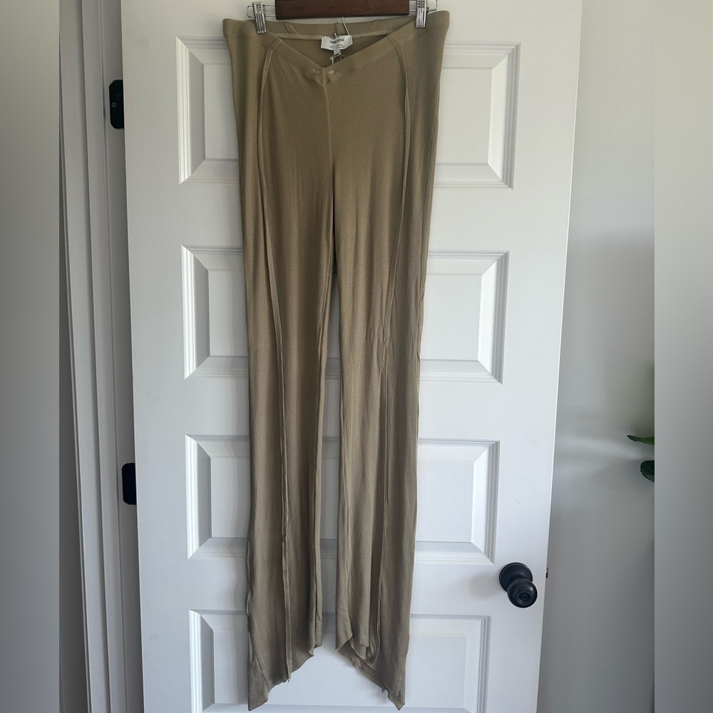 Sami Miro Vintage Asymmetric Extralong Rib Pants — image 4 of 8